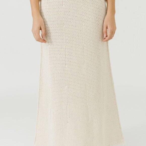 Studio Nicholson Rye Skirt in Cream - Picture 3 of 4
